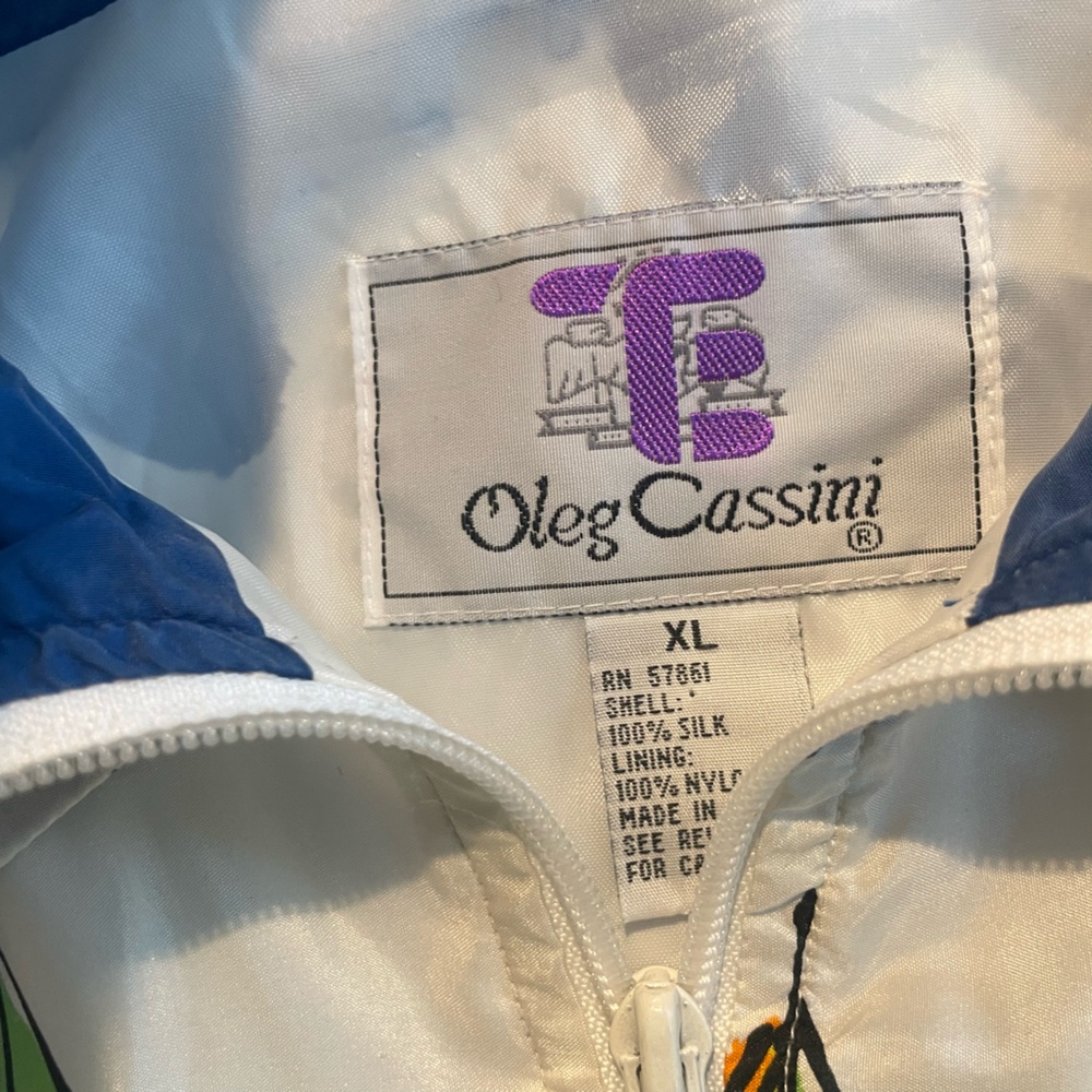 Vintage Oleg Cassini Men´s Silk Jacket Sailboat Design - Size XL - Picture 4 of 5